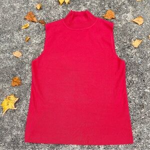 Chico's Vibrant Coral Red Sleeveless Silk Tank Top size L